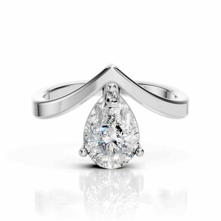 Pear Diamond Engagement Ring | Modern Open Band