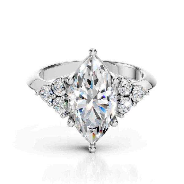 Solitaire Marquise Diamond Ring in Gold