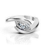Bypass Gold Marquise Diamond Ring Modern