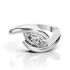 Bypass Gold Marquise Diamond Ring Modern