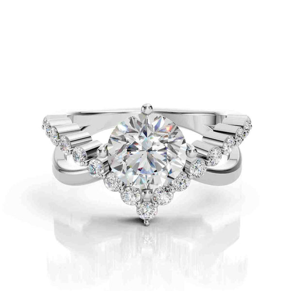 Diamond Engagement Ring with Twisted Pave