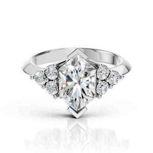 Elongated Hexagon Diamond Ring – Yellow Gold