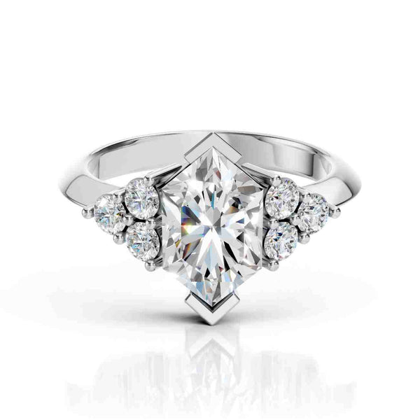 Elongated Hexagon Diamond Ring – Yellow Gold
