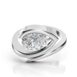 Pear Shaped Ring in 14K Gold Bypass Design