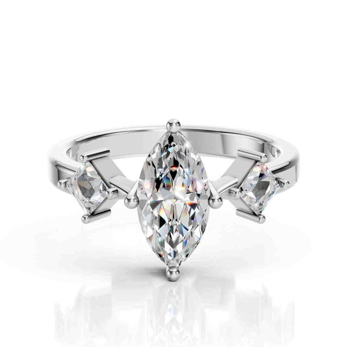 Three Stone Marquise Diamond Ring