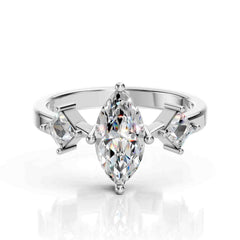 Three Stone Marquise Diamond Ring