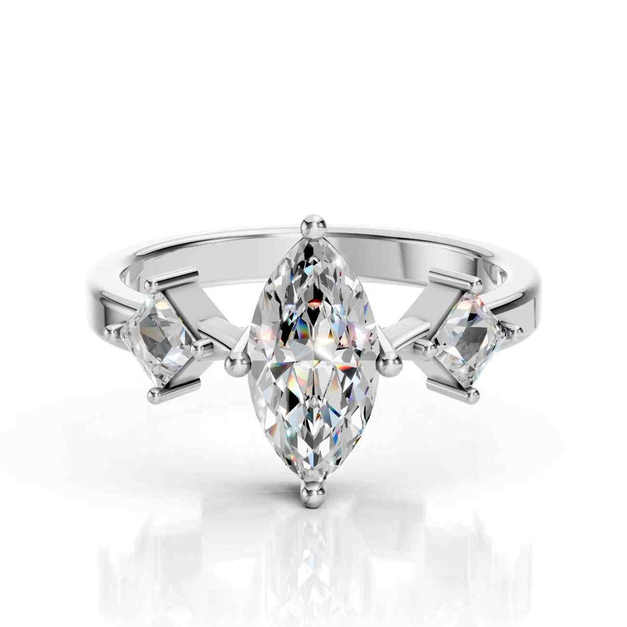 Three Stone Marquise Diamond Ring