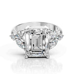 Emerald Cut Ring Diamond with Side Stones