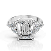 Emerald Cut Ring Diamond with Side Stones