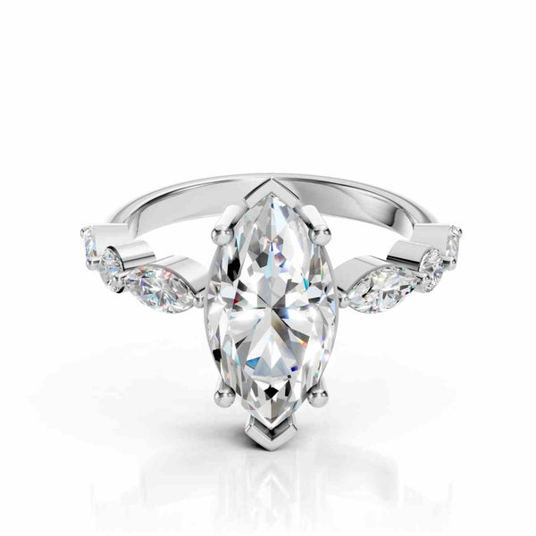Marquise Engagement Ring With Side Stones – 2.60 CT