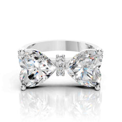 Lab Grown Rings Heart Bow Bridal Ring