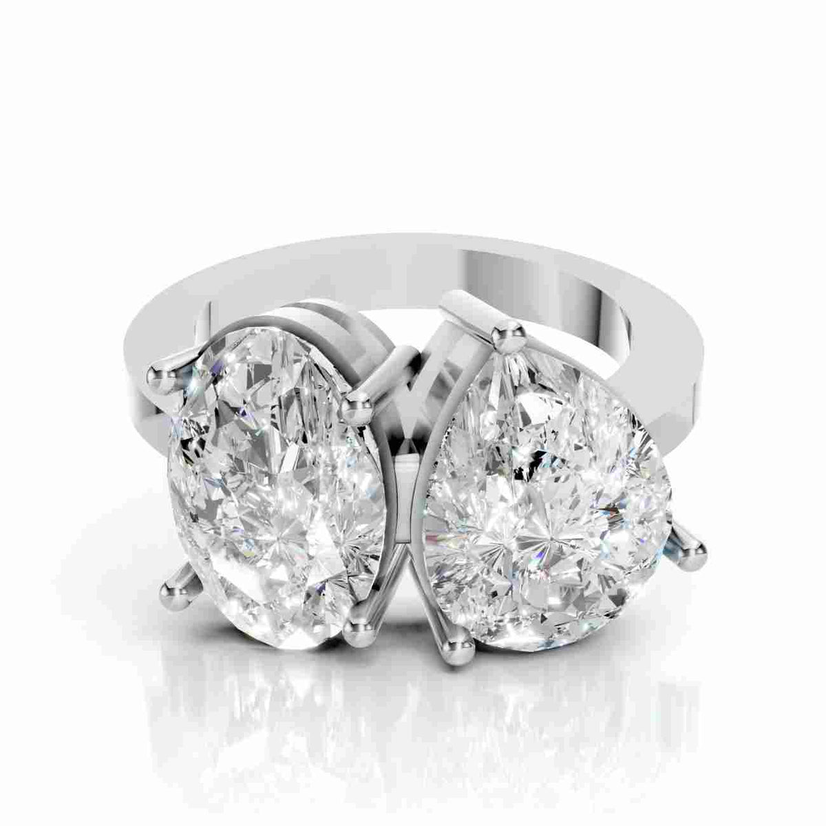 Oval – Two Stone Diamond-White Gold Engagement Ring