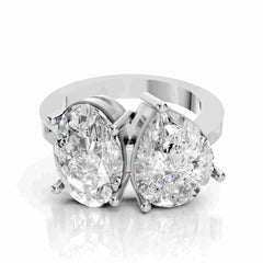 Oval – Two Stone Diamond-White Gold Engagement Ring
