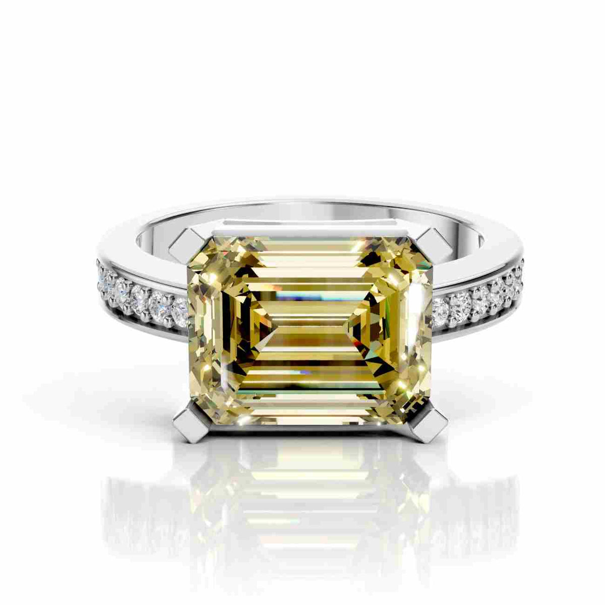 Yellow Emerald Engagement Rings |  Emerald Cut Ring