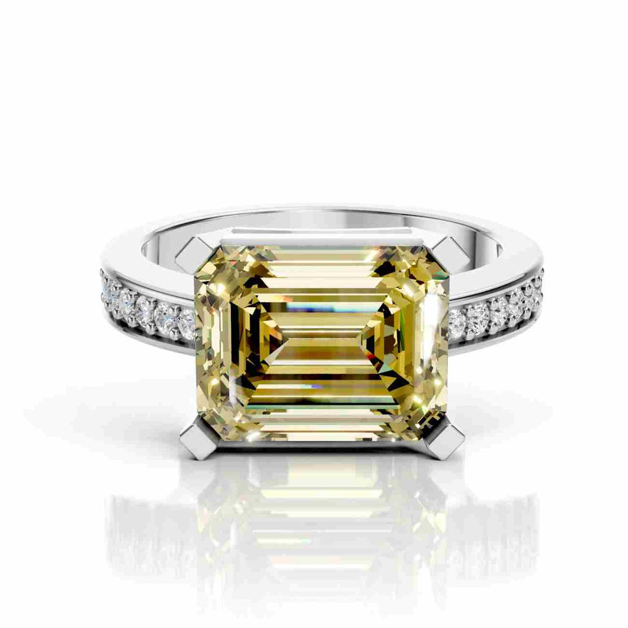 Yellow Emerald Engagement Rings |  Emerald Cut Ring