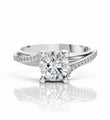 Twisted Band Engagement Ring with Lab Diamond
