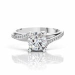 Twisted Band Engagement Ring with Lab Diamond