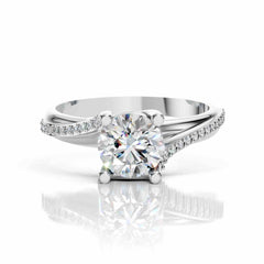 Twisted Band Engagement Ring with Lab Diamond