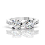 Toi et Moi Engagement Ring | Pear & Round Lab Diamond