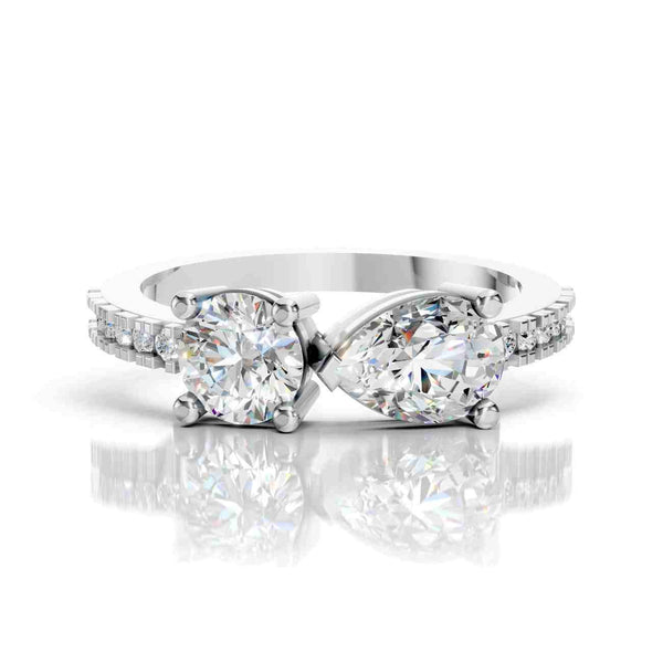 Toi et Moi Engagement Ring | Pear & Round Lab Diamond