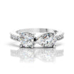 Toi et Moi Engagement Ring | Pear & Round Lab Diamond