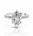 Marquise Wedding Ring with Pave Lab Diamond