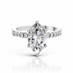 Marquise Wedding Ring with Pave Lab Diamond