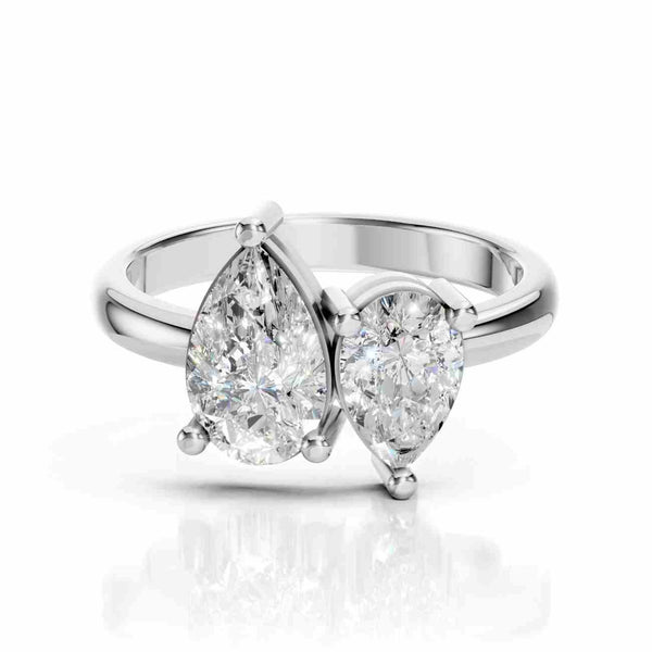Drop Shape Diamond Ring | Toi et Moi Pear Cut