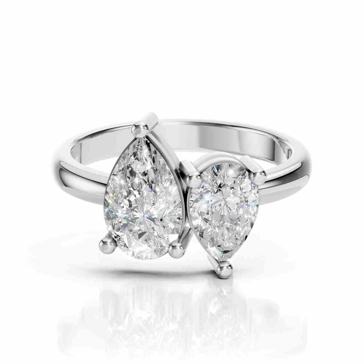 Drop Shape Diamond Ring | Toi et Moi Pear Cut