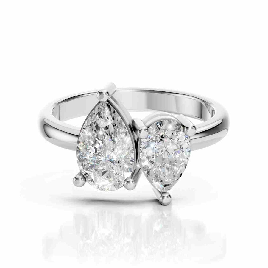 Drop Shape Diamond Ring | Toi et Moi Pear Cut