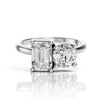 Two Stone Engagement Ring | Emerald & Round