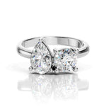 Toi et Moi Pear and Round Diamond Ring