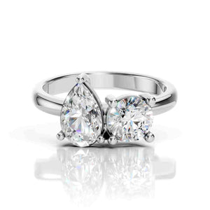Toi et Moi Pear and Round Diamond Ring