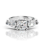 Cushion Cut Three Stone – Lab Diamond Ring