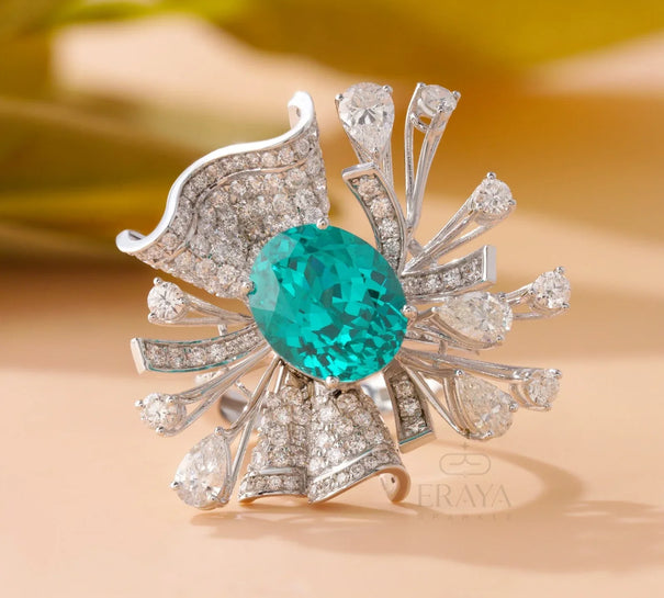 Paraiba Cocktail Ring – Engagement Ring Gold - Ring