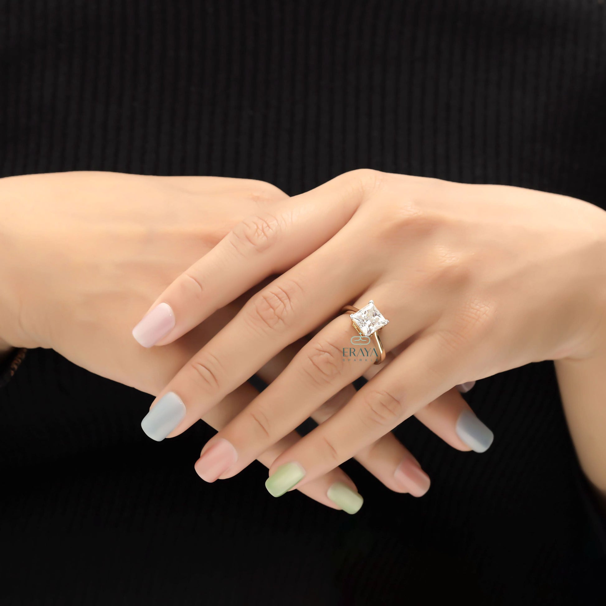 Princess Cut Solitaire Engagement Ring | 2.85 CT Diamond - Ring