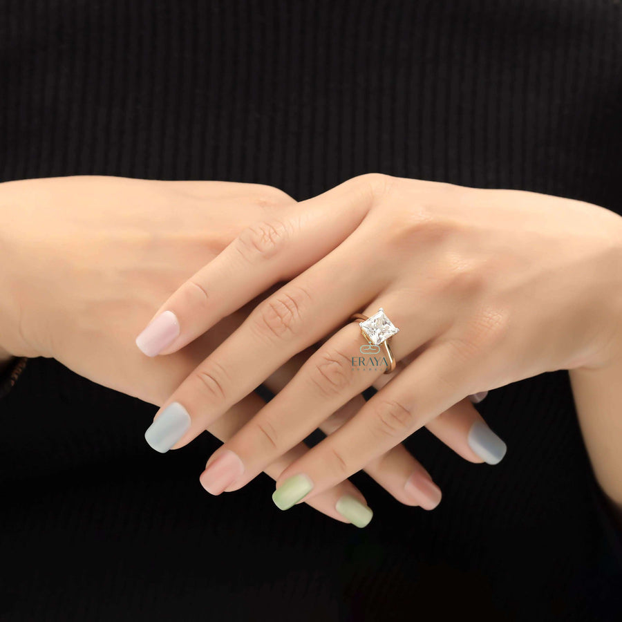 Princess Cut Solitaire Engagement Ring | 2.85 CT Diamond - Ring