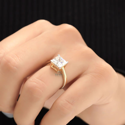 Princess Cut Solitaire Engagement Ring | 2.85 CT Diamond - Ring