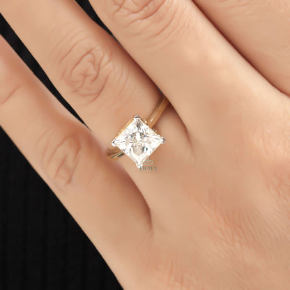 Princess Cut Solitaire Engagement Ring | 2.85 CT Diamond - Ring