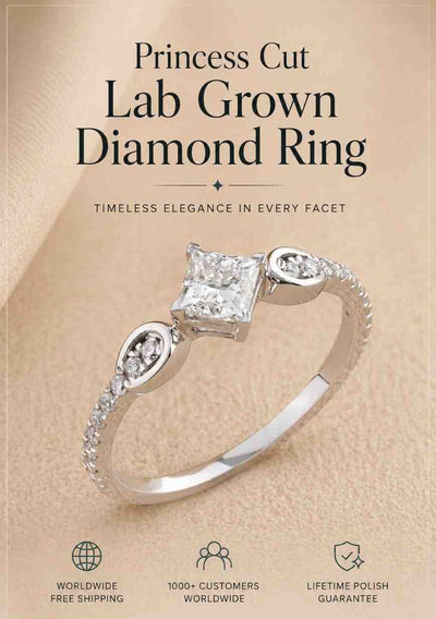 Princess Cut lab grown Diamond Ring