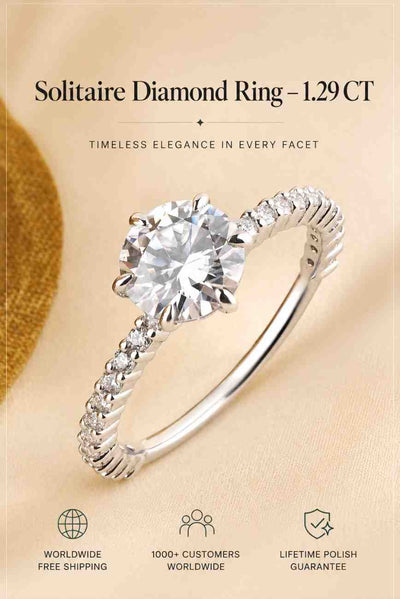 Solitaire Diamond Ring – 1.29 CT