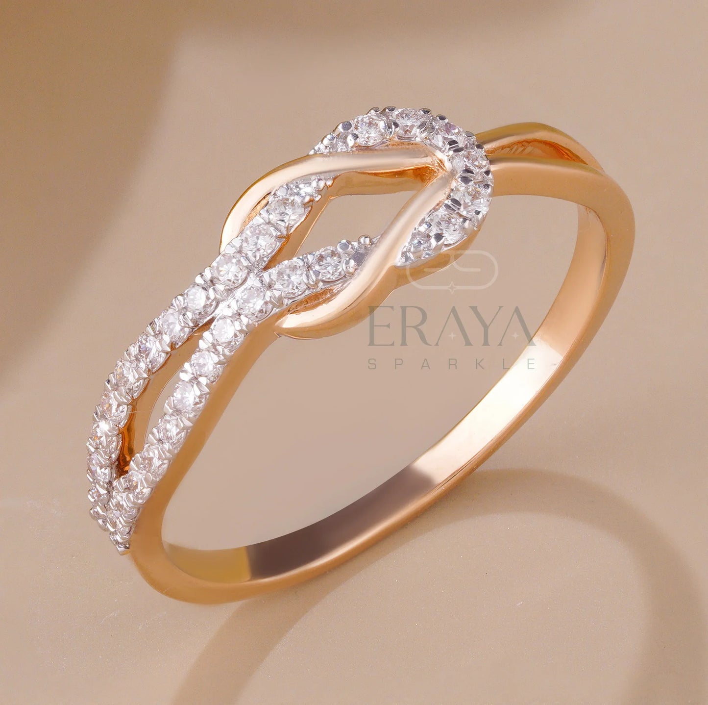 Rose Gold Promise with Lab Grown Diamond Ring - erayasparkle