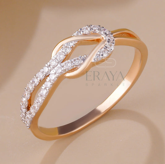 Rose Gold Promise with Lab Grown Diamond Ring - erayasparkle