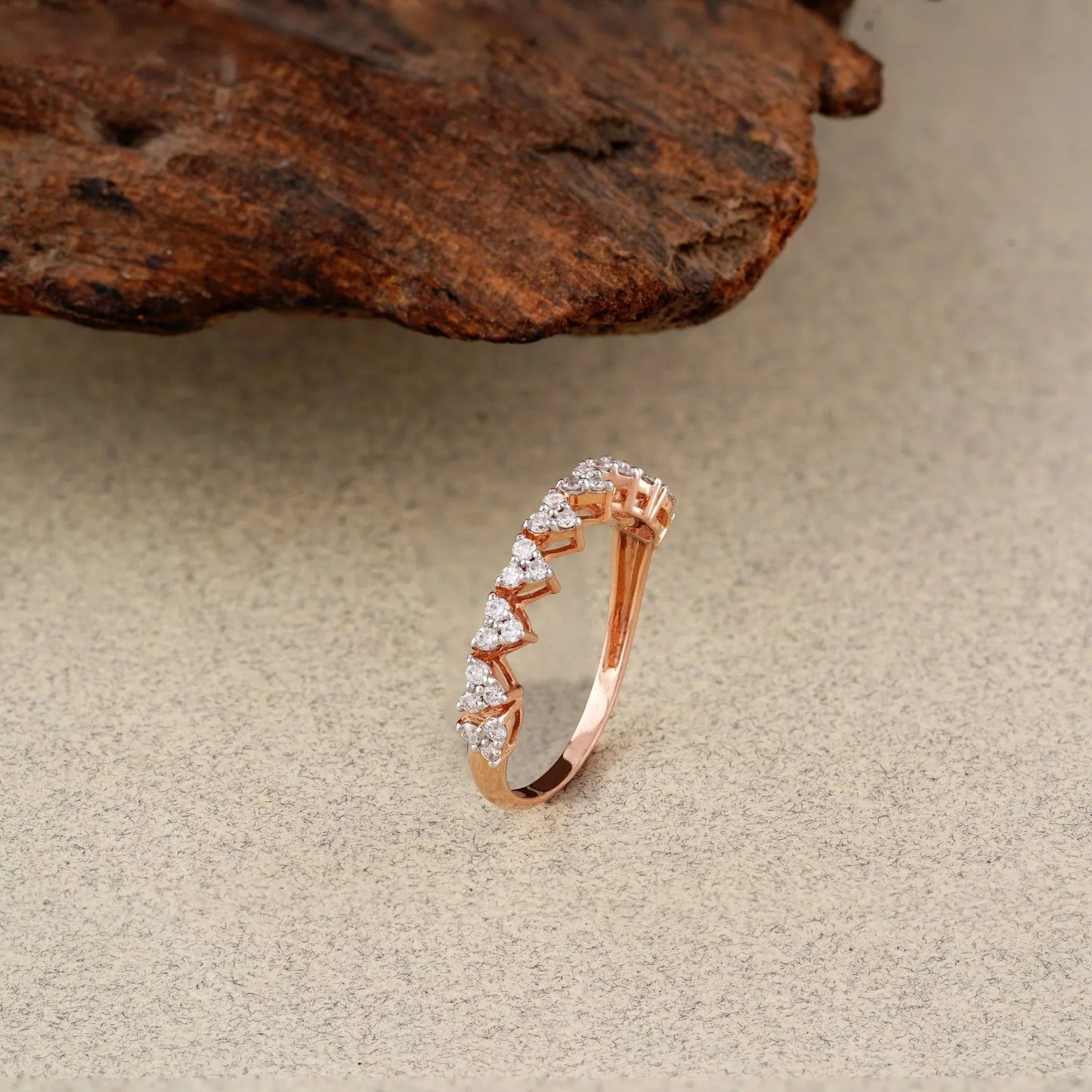 Rose Gold Stackable Band – Lab Diamond Ring - erayasparkle
