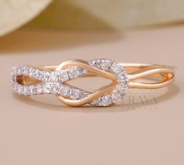 Rose Gold Promise with Lab Grown Diamond Ring - Ring
