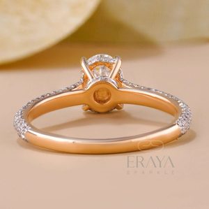 Dainty Pave Oval Engagement Rings - Ring