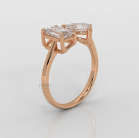 Emerald & Pear Ring – Lab-Grown Diamond Ring - Ring