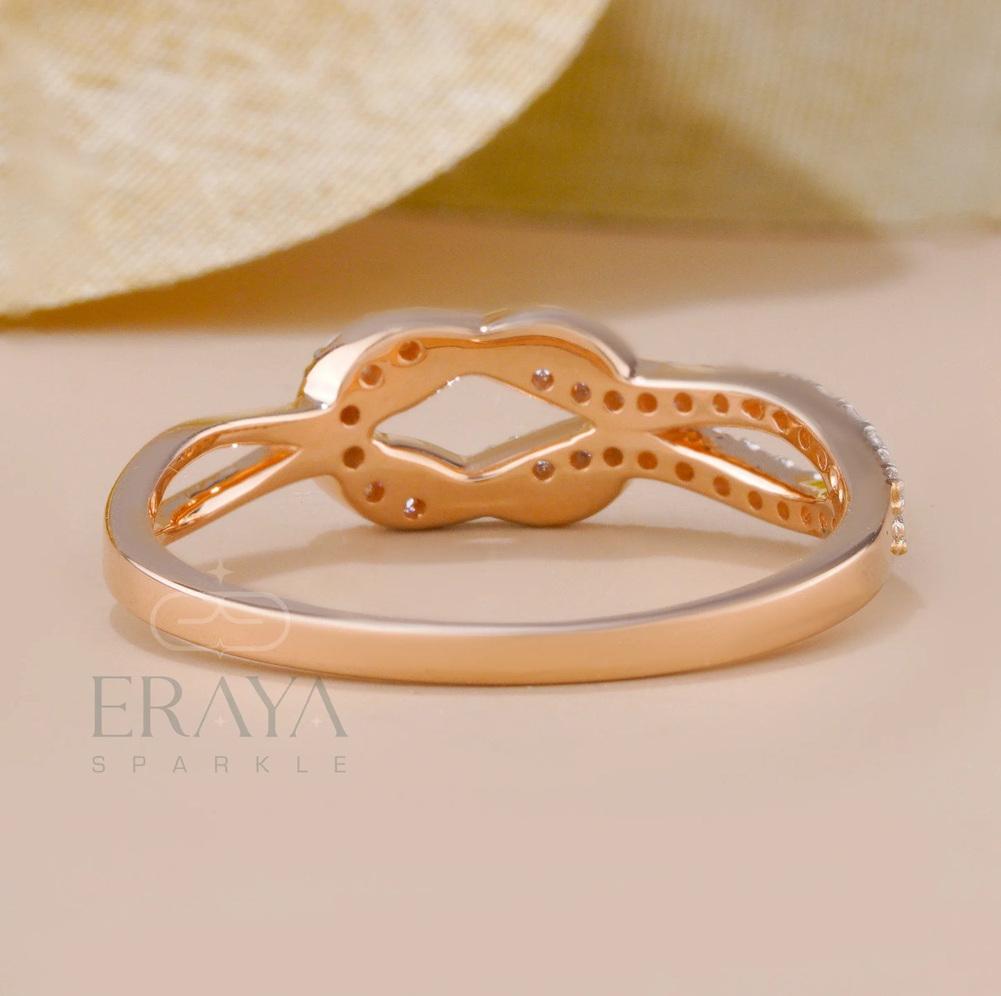 Rose Gold Promise with Lab Grown Diamond Ring - erayasparkle