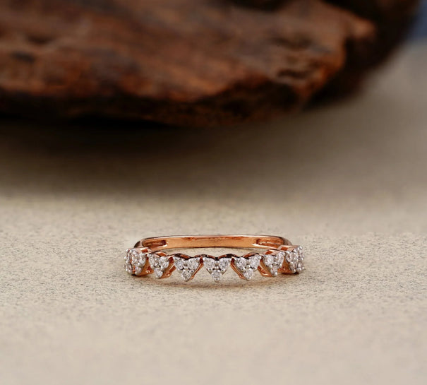 Rose Gold Stackable Band – Lab Diamond Ring - Ring