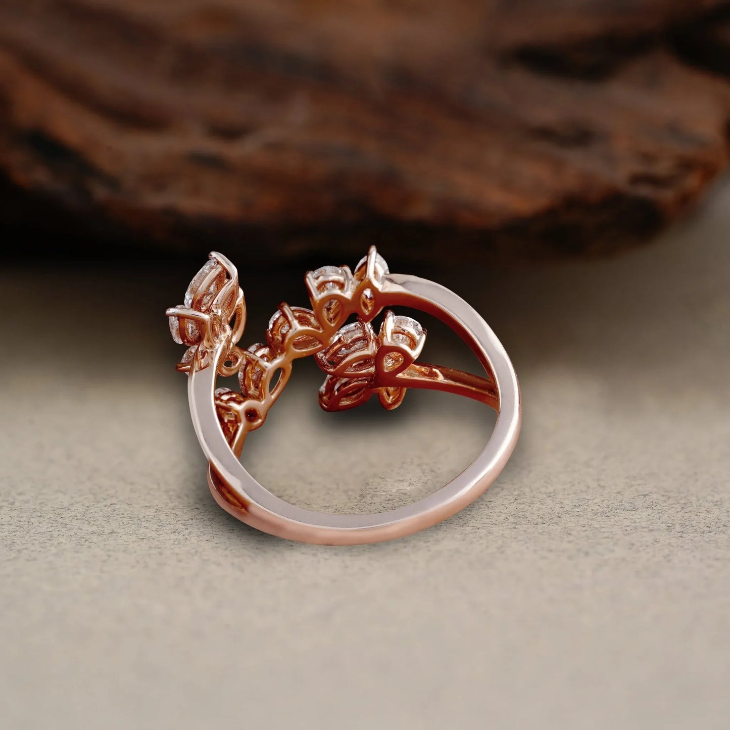 Pear & Marquise Diamond Open Ring - erayasparkle